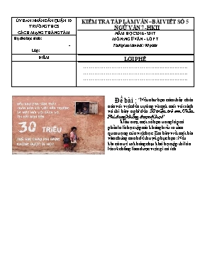 Đề kiểm tra tập làm văn Ngữ văn lớp 7 - Năm học 2016-2017 - Nguyễn Thanh Vọng
